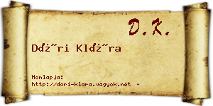 Dóri Klára névjegykártya