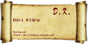 Dóri Klára névjegykártya